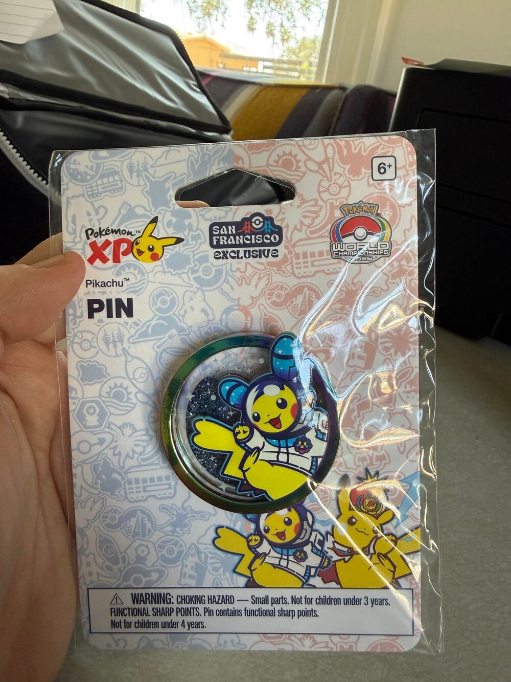 Pokemon World Championships 2026 San Francisco Pikachu XP Glitter Pin Exclusive